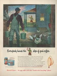 1950 Maxwell House Coffee Early Morning On The Farm Art By Bingham Print Ad. Fixed Price $9.77.