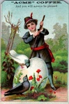 Acme Coffee Victorian Trade Card Hunter With Swan Scene 1880S. Fixed Price $19.99.