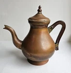 Vintage Argy Europe Copper Coffee Pot Wooden Handle Lidded Farm House Decor. Fixed Price $33.64.