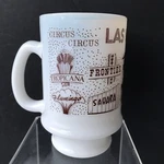 Vtg Vegas Milk White Glass Coffee Cup Sahara Frontier Sands Dunes Aladdin. Fixed Price $21.70.