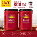 2-PACK Folgers Classic Roast Ground Coffee, Medium, 43.5 Oz. Fixed Price $69.95.