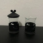Rare Disney Mickey Mouse Cast Iron Coffee French Press Cup Lot 2. Fixed Price $30.00.