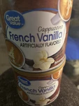 2 Pk Great Value French Vanilla Cappuccino Instant Coffee Beverage Mix 16 Oz. Fixed Price $12.00.