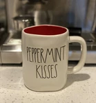 Rae Dunn - Peppermint Kisses Coffee Tea Cocoa Mug White Red Christmas Holiday. Fixed Price $10.19.