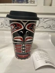 Pacific Northwest Tribal Art Vancouver Ceramic 12OZ Travel Coffee Cup Lid New. Fixed Price $19.95.