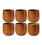 Pack Wooden Water Coffee Mug Japanese Zen Style Oz S-4079X6. Fixed Price $33.50.