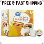 Great Value 100% Arabica Breakfast Blend Medium Roast Ground Coffee Pods, 48 Ct. Fixed Price $14.99.
