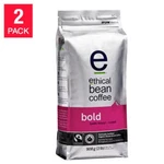 Ethical Bean Bold Dark Roast Whole Coffee, 2 X 908 G. Fixed Price $126.00.
