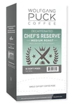 Wolfgang Puck Coffee, Chef's Reserve Decaf, 9.5 Gram Pods, 18 Count. Fixed Price $19.99.