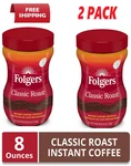 Folgers Classic Roast Instant Coffee, 8-OUNCE Jar 2 Pack. Fixed Price $9.30.