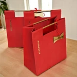 Set Three New Starbucks Coffee 2012 Holiday Gift Bag, 8X8.5X4 Red/gold. Fixed Price $14.95.