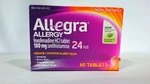Allegra Allergy 180MG, 60 Tabs Indoor & Outdoor Relief 04/26. Fixed Price $12.00.