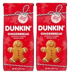 2PK Dunkin Donuts Gingerbread Ground Coffee, Medium Roast, Limited Edition, 11OZ. Fixed Price $38.99.
