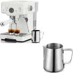 1450W Stainless Steel Coffee & Espresso Maker With Milk Frother Jug. Fixed Price $249.99.