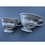 Baileys Irish Cream Winking Face Cups Vintage Yum Mugs Set Of 2 White Ceramic. Fixed Price $18.00.
