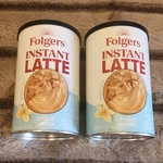 Folgers Instant Latte French Vanilla 2 Canisters, 8.6 Oz Each. Fixed Price $18.00.