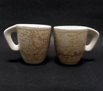 Original Paulig Gustav Coffee Cup Mug Set X 2 White Beige Finland Ceramic. Fixed Price $32.00.