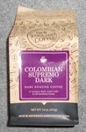 New England Colombian Supremo Dark Ground Coffee 16 Oz. Bag Roast. Fixed Price $15.00.