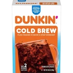 Dunkin Cold Brew Ground Coffee Pouches, 8.46 Oz Box. Fixed Price $14.98.