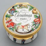 Cartier Enamel England Trinket Box 1981 Happy Christmas Toy Soldiers. Fixed Price $72.00.