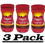 3 Pack - Folgers Classic Roast Instant Coffee Crystals, 16 Oz.. Fixed Price $54.76.