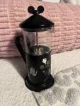 Disney Mickey Mouse French Press Coffee Maker Black Metal Glass. Fixed Price $25.00.