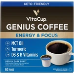Vitacup Medium-dark Roast Single Serve Coffee Pods, Genius Blend 60 Ct.. Fixed Price $64.72.