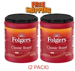 (2 Pack) Folgers Classic Ground Coffee, Medium Roast, 9.6 Oz Canister. Fixed Price $9.20.