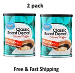 2 Pack Great Value Decaf Classic Medium Roast Ground Coffee, 9.6 Oz New. Fixed Price $8.27.