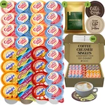 Coffee Creamer Singles With Irish, Jamaican Sumatra & Colombian Packets. Fixed Price $26.97.
