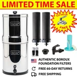 Berkey Gravity Water System W/ 2 Wqa Certified Boroux Black. Fixed Price $368.99.