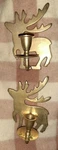 Solid Brass India Reindeer Or Caribou Stand Up Candle Holder Set Of 2. Fixed Price $25.00.