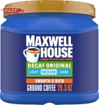 Maxwell House Decaffeinated Original Medium Roast Ground Coffee, 29.3 Oz Caniste. Fixed Price $34.30.