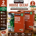 2-PACK Kirkland Signature Coffee Organic House Decaf K-cup Pod, 120-COUNT. Fixed Price $110.95.