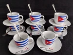 Flag Espresso Coffee Cup Cafecito Cubano Tacita Spoons Taza 2OZ & 3OZ Sets. Fixed Price $24.99.
