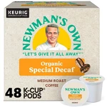 Newman's Own Organics Special Decaf Coffee, Keurig K-cup Pod, Medium Roast, 48CT. Fixed Price $28.61.