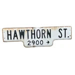 Vintage San Diego Porcelain Street Sign 2900 Hawthorn St. / Right Arrow. Fixed Price $85.00.