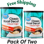 2 Pack Great Value Decaf Classic Medium Roast Ground Coffee, 9.6 Oz New. Fixed Price $8.99.