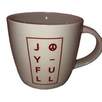 Starbucks Holiday Coffee Tea Joyful 14OZ 3.75" Tall 2011 White Red Christmas. Fixed Price $5.99.