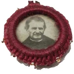 (2340ER) - Vintage Ancient Relic Reliquary San Saint John Jean Don Bosco Silk. Fixed Price $120.00.