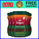 (6 Pack) Folgers Classic Decaffeinated Instant Coffee, 8 Oz Jar. Fixed Price $53.84.