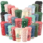 30 Pack Christmas Coffee Cups With Lids 16OZ, Reusable Holiday Plastic Tumble.... Fixed Price $79.27.