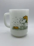 Fire King Mug Snoopy When It Snows On My French Toast Milk Glass 1958 Peanuts. Fixed Price $24.99.