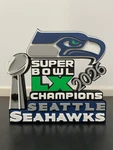 Seattle Seahawks Super Bowl Lx 2026 Champions Desk Display Sign 9" Wide. Fixed Price $26.99.