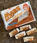 5 Vintage Mars Chocolate Almond Fun Size Candy Bars Bag Package. Fixed Price $85.00.