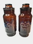 Vintage 1970S Borden Cremora Amber Glass Canister Set (2) Fleur-de-lis. Fixed Price $23.80.