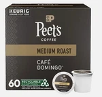 Peet's Coffee Cafe Domingo Medium Roast Pods Keurig K-cup 60 Ct Peets. Fixed Price $36.00.