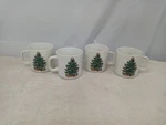 Set 4 Christmas Tree Coffee Mugs Holiday Hot Chocolate Tea Cups Winter Vintag. Fixed Price $14.31.