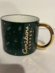 2019 Collectible Gold & Green Holiday Design Caribou Coffee Mug 12 Ounces.. Fixed Price $9.00.