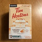 Tim Hortons 12CT Kcups Caramel Toffee Flavored 100% Arabica Coffee Keurig. Fixed Price $19.99.
